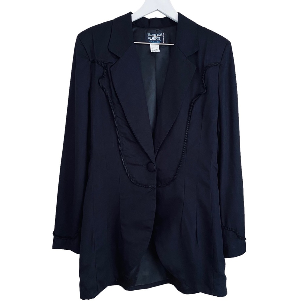 Brooks & Dunn Panhandle Slims Vintage Black Cowgirl Western Tuxedo Style Blazer